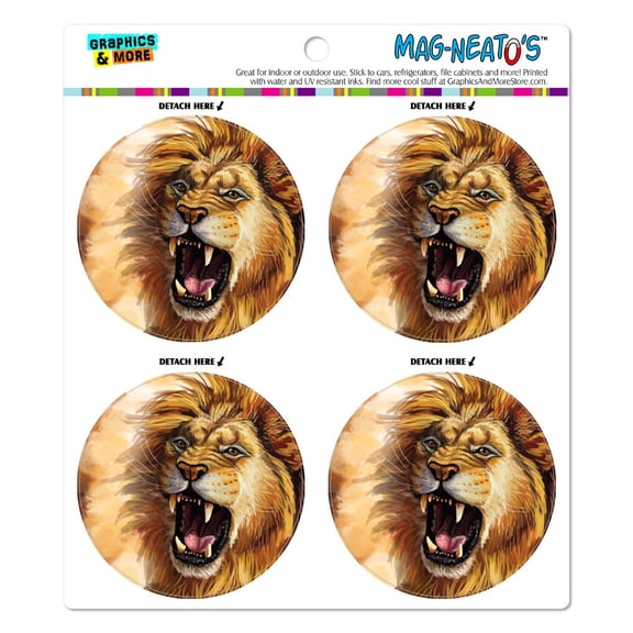 Lion Roar Big Cat Safari MAG-NEATO'S(TM) Car/Refrigerator Magnet Set