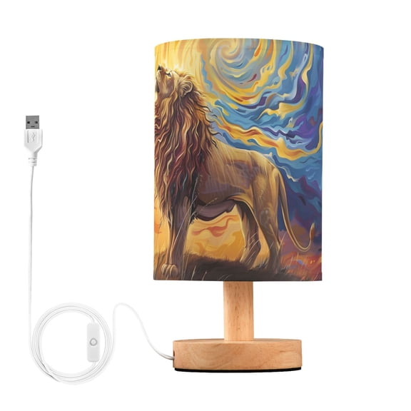 Lion Roaring Dreamy Sky Table Lamp with USB Port LED Warm Light Lamp Night Light Home Decor