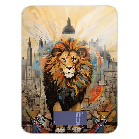 Lion Ruins Food Scale Digital Kitchen Scale Waterproof Tempered Glass Tare Function 11 lb for Baking Cooking Meal Prep