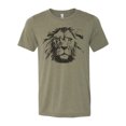 thumbnail image 1 of "Lion Shirt, Lion Face, Unisex, Soft Bella Canvas, Lion Lover, Feline Apparel, Sublimation T, Lion Tee, Gift For Her, Gift For Him, Cat Lover, Heather Olive, MEDIUM", 1 of 1