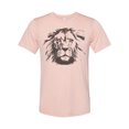 thumbnail image 1 of "Lion Shirt, Lion Face, Unisex, Soft Bella Canvas, Lion Lover, Feline Apparel, Sublimation T, Lion Tee, Gift For Her, Gift For Him, Cat Lover, Peach, LARGE", 1 of 1