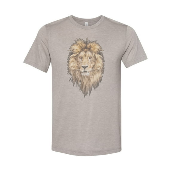 "Lion Shirt, Lion, Unisex Tee, Sublimation T, Lion Apparel, Feline Lover, Gift For Her, Lion Tee, Dad Shirt, Safari Animal, African Lion, LARGE, Heather Stone"