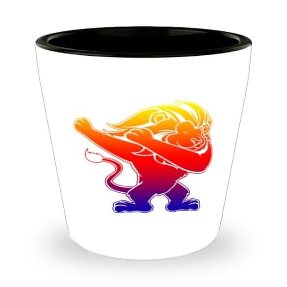 Lion Shot Glass, Dabbing Big Cat, African Gift, Mini Glassware, 1.5oz Cup