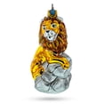 thumbnail image 1 of Lion on Gray Rock Glass Christmas Ornament, 1 of 5