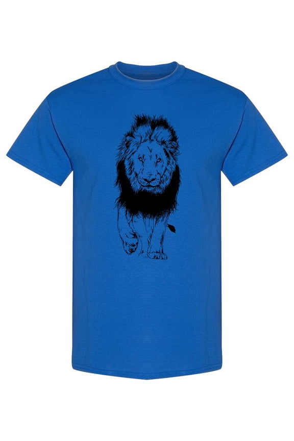 Lion Sketch Design T-Shirt Men -Image by Shutterstock, Male Small