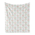 thumbnail image 1 of Lion Soft Flannel Fleece Throw Blanket, Heads in Scandinavian Style Stars and Strokes, Cozy Plush for Indoor and Outdoor Use, 50" x 70", White Multicolor, by Ambesonne, 1 of 6