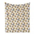 thumbnail image 1 of Lion Soft Flannel Fleece Throw Blanket, Unusual with the Rock Star Typography, Cozy Plush for Indoor and Outdoor Use, 50" x 60", Dark Yellow White, by Ambesonne, 1 of 5