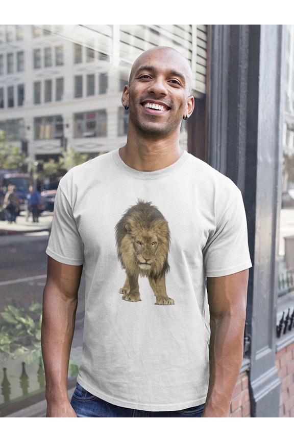 Lion Standing And Looking Down T-Shirt Men -Image by Shutterstock, Male Medium