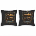 thumbnail image 1 of Lion & Starry Landscape Throw Pillow Covers 18x18in Set of 2 - Ornate Floral Design for Couch Bed Car Decor, 1 of 8