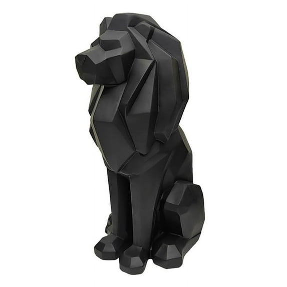 Lion Statue Decor - Gifts for Men Geometric Stylish Sculpture Figurine Decoration Living Room Office Black