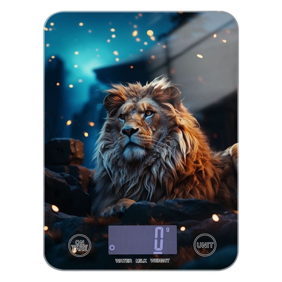 Lion Stone Food Scale Digital Kitchen Scale Waterproof Tempered Glass Tare Function 11 lb for Baking Cooking Meal Prep