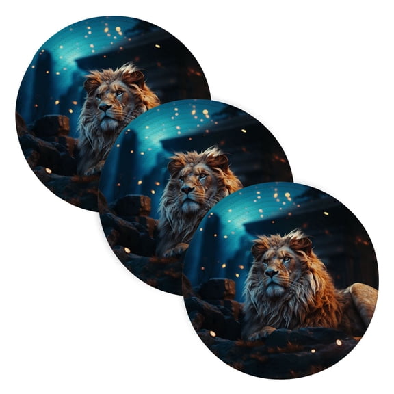 Lion Stone Trivet Mats Woven Pot Holders 3Pcs Non-Slip Heat Resistant for Hot Pots Pans Pats