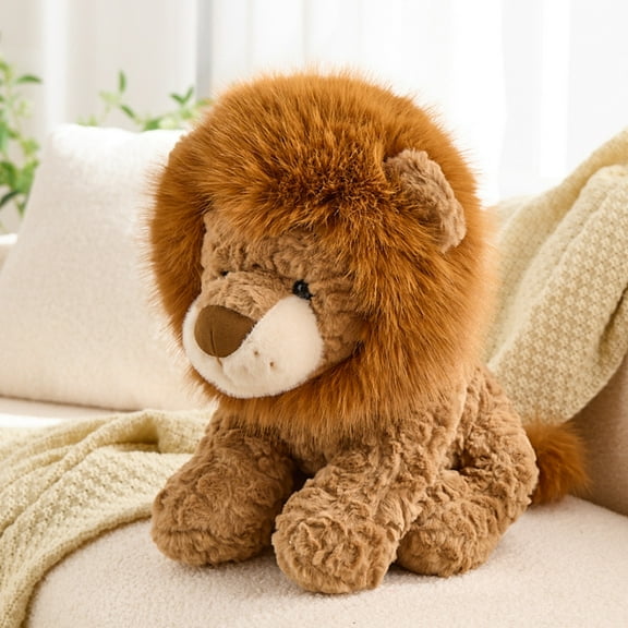 Lion Stuffed Animals, Cute Lion Plush Toy, Soft Comfort Plushie, Great Bedroom Classroom Decor Piece, Cuddly Hugging Toy, Amazing Gifts for Family Kids Girls Boys Adults