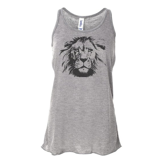 "Lion Tank, Lion Face, Racerback, Lion Lover, Soft Bella Canvas, Lion Racerback, Feline, Lion Tank Top, Gym Tank, Muscle Tank, Workout, Fit, Athletic Grey, SMALL"