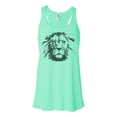 thumbnail image 1 of "Lion Tank, Lion Face, Racerback, Lion Lover, Soft Bella Canvas, Lion Racerback, Feline, Lion Tank Top, Gym Tank, Muscle Tank, Workout, Fit, Mint , MEDIUM", 1 of 1