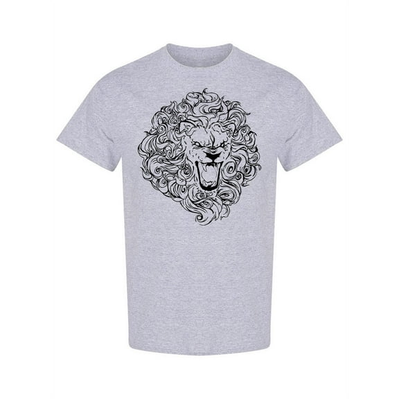 Lion Tattoo Sketch T-Shirt Men -Image by Shutterstock, Male Small