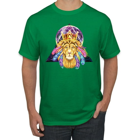 Lion Throne King Crown Animal Lover Men's Graphic T-Shirt, Kelly, X-Large