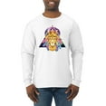 thumbnail image 1 of Lion Throne King Crown Animal Lover Mens Long Sleeve Shirt, White, Medium, 1 of 3