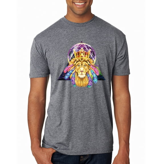 Lion Throne King Crown Animal Lover Mens Premium Tri Blend T-Shirt, Premium Heather, X-Large