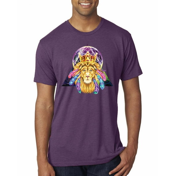 Lion Throne King Crown Animal Lover Mens Premium Tri Blend T-Shirt, Vintage Purple, Medium