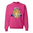 thumbnail image 1 of Lion Throne King Crown Animal Lover Unisex Crewneck Graphic Sweatshirt, Fuschia, Small, 1 of 3