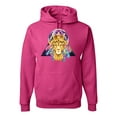 thumbnail image 1 of Lion Throne King Crown Animal Lover Unisex Graphic Hoodie Sweatshirt, Fuschia, Small, 1 of 3