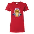 thumbnail image 1 of Lion Throne King Crown Animal Lover Womens Graphic T-Shirt, Red, 2XL, 1 of 3