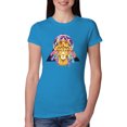 thumbnail image 1 of Lion Throne King Crown Animal Lover Womens Slim Fit Junior Tee, Turquoise, 2XL, 1 of 3