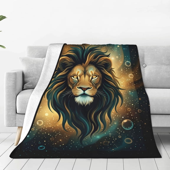 Lion Throw Blanket, Soft Warm Cozy Blanket for Couch and Sofa, Lightweight Plush Blanket 50x40