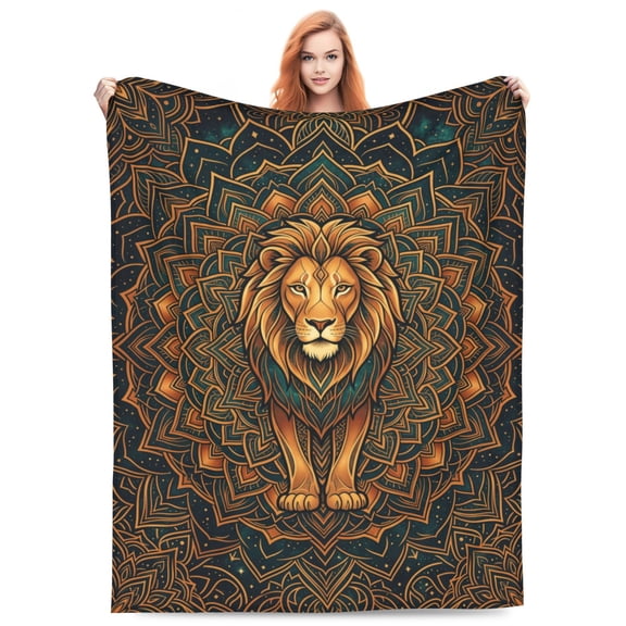 Lion Throw Blanket, Soft Warm Cozy Blanket for Couch and Sofa, Lightweight Plush Blanket 50x40