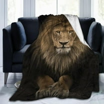 Lion Throw Blankets for Adults Men Girls Boys Winter Couch Bed Soft Cozy Warm Lightweight Fleece Flannel Travel Lap Blanket Lion