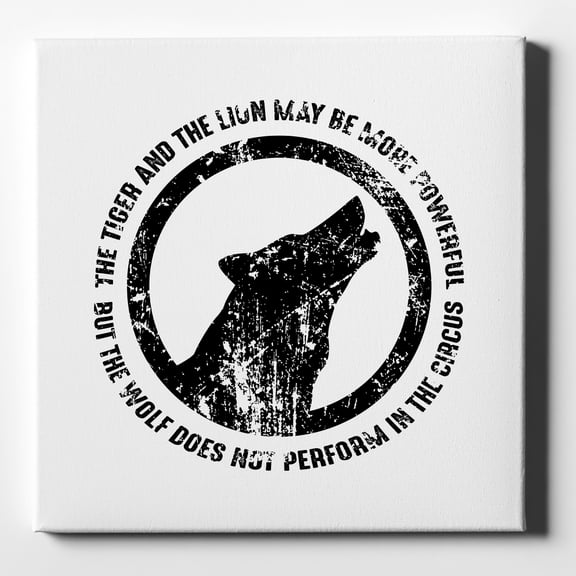 Lion & Tiger Powerful, Wolf Not in Circus - 10" x 10" - Decorative Canvas Wall Art - White Edge - 5/8" Gallery Wrapped
