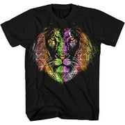 Lion Tribe Neon Tribal Fierce Safari King Jungle Adult Men's Graphic T-Shirt Tee Shirt