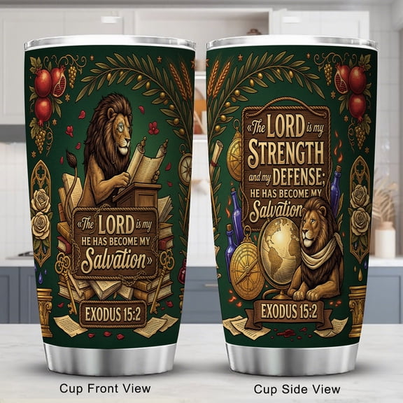 Lion Tumbler 20oz Christian Gifts for Women Religious Bible Verse Cup for Friends in Faith