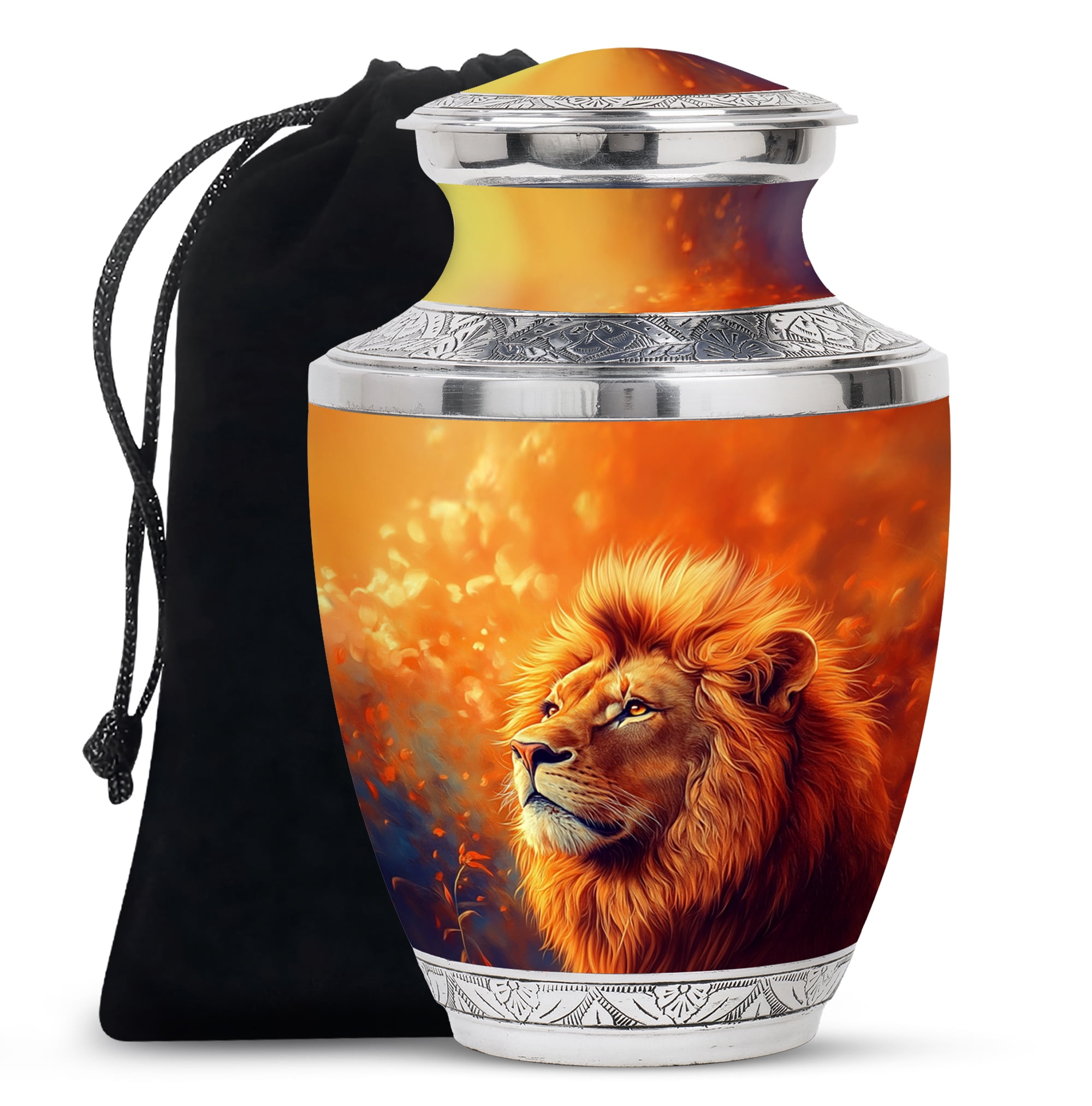 Lion Urn, Large Urns for Human Ashes, Cremation Urns for Human Ashes, Urn for Ashes for Women, Urns for Adult Human Ashes, Urn for Ashes Adult Male(Size - 10inch)