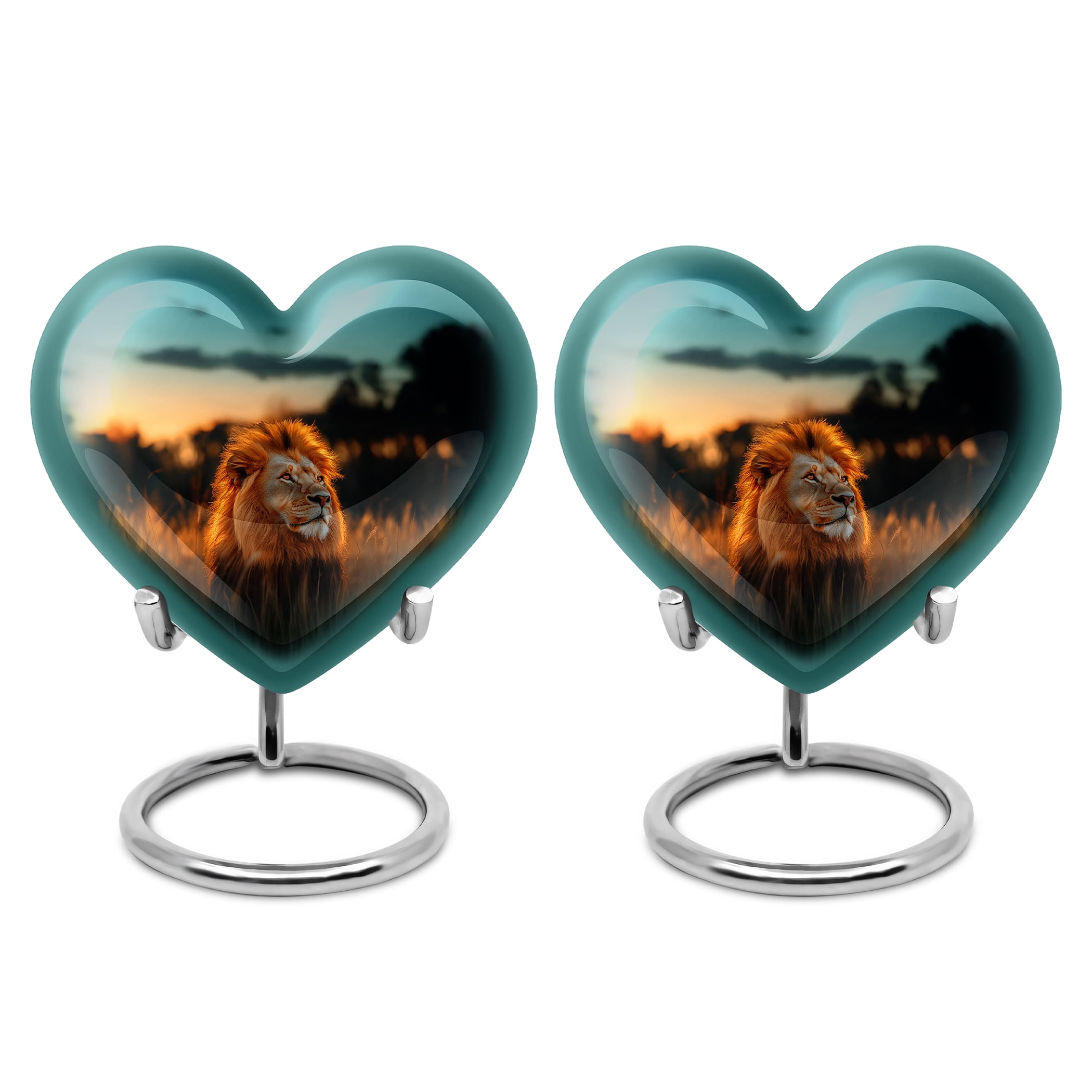 Lion Urn, Urn for Ashes Adult male, Cremation companion Urns, small Urns for Human Ashes keepsake, unique Urns for Human Ashes, ash keepsakes for Human Ashes(Size - 3inch, 2 Pcs)
