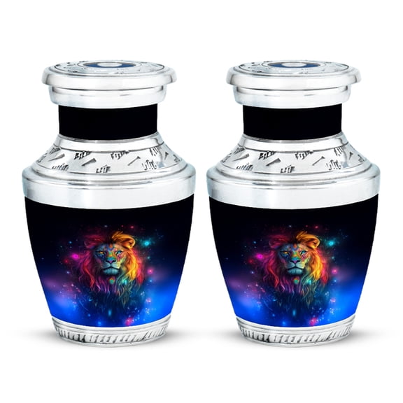 Lion Urn, Urns for Adult Human Ashes, Mini Urns for Human Ashes, Human Urns for Ashes, Cremation Urn for Human Ashes, Urns for Human Ashes Adult Male(Size - 3inch, 2 Pcs)