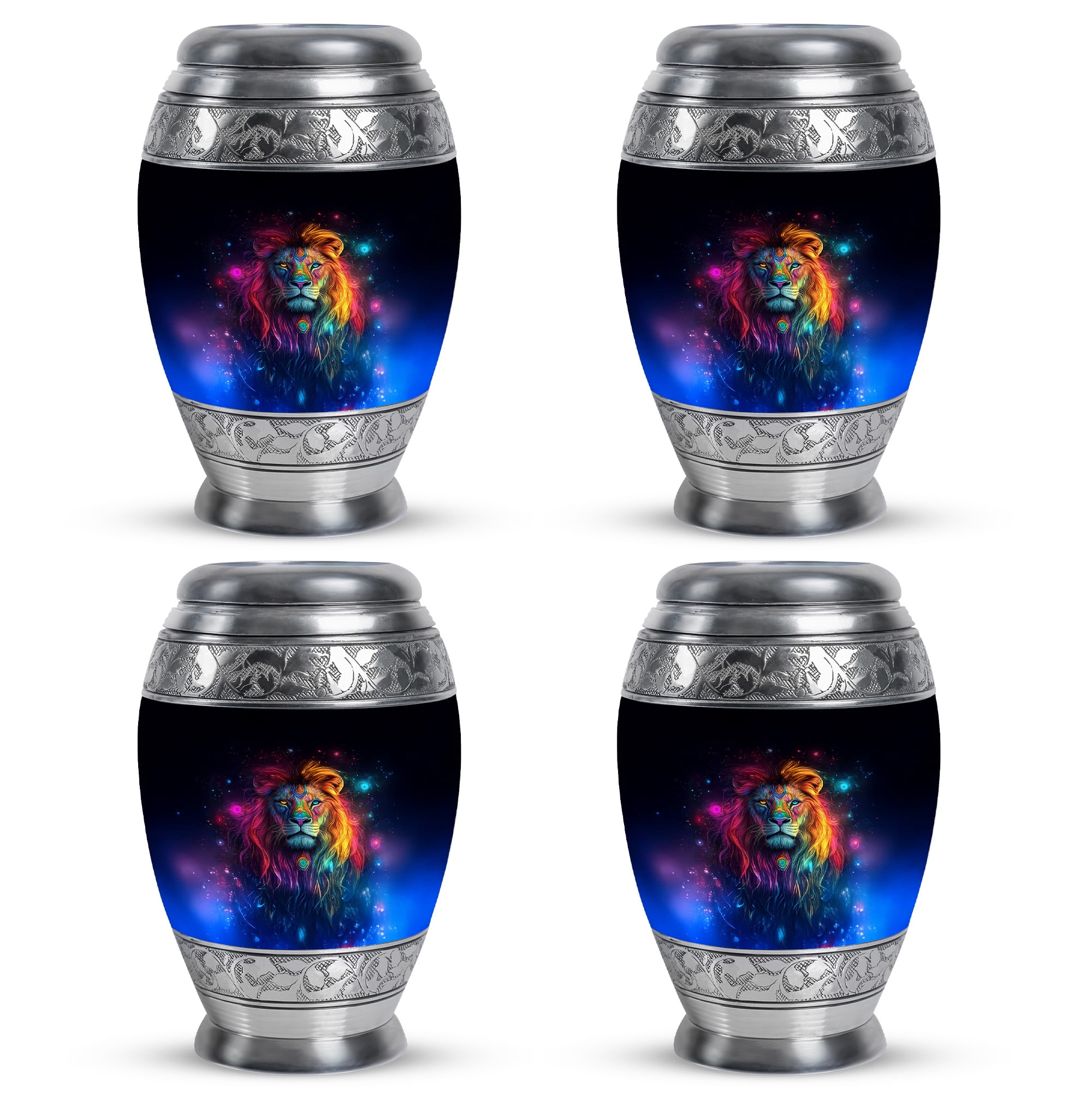 Lion Urn, mini Urn, unique Urns for human Ashes, Urn for Ashes Adult Male, cremation Urns for women, Ashes keepsake for men(Size - 3inch, 4 Pcs)