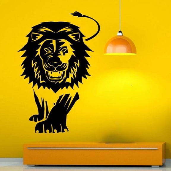 Lion Wall Decal Vinyl Stickers Predator Animal Housewares Art Interior Bedroom Removable Home Decor Wall Mural Sticker Kids 75x110cm