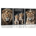 thumbnail image 1 of Lion Wall Hieng with Crown Lion Family Canvas Prints Posters Wild Animal Pictures Modern Inspirational Animal Decor Paintings for Home Bedroom Living Room Office Wall Decor, 1 of 6