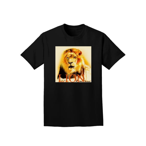 Lion Watercolor 4 Text Adult Dark T-Shirt