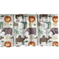 thumbnail image 1 of Ambesonne Lion Valance Pack of 2, Funny Wildlife Illustration, 54"X12", Multicolor, 1 of 4