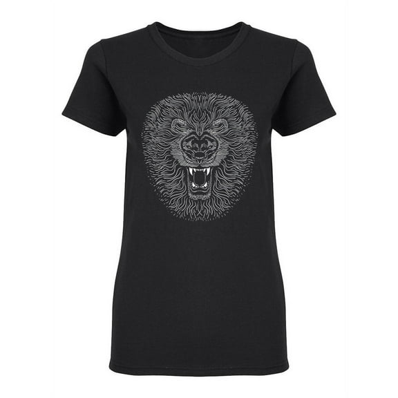 Lion With Big Mane Design Shaped T-Shirt Women -Image by Shutterstock, Female Small