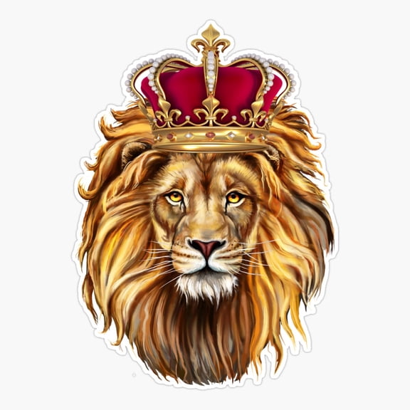 Lion With Crown Royal Animal Sticker