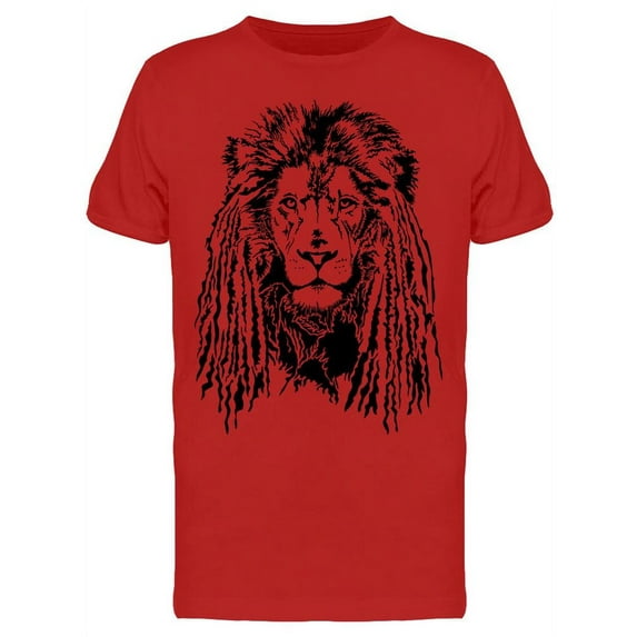 Lion With Dreadlocks Black T-Shirt Men -Image by Shutterstock, Male Medium