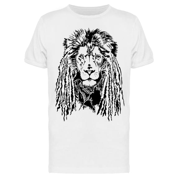 Lion With Dreadlocks Black Tee Men's -Image by Shutterstock
