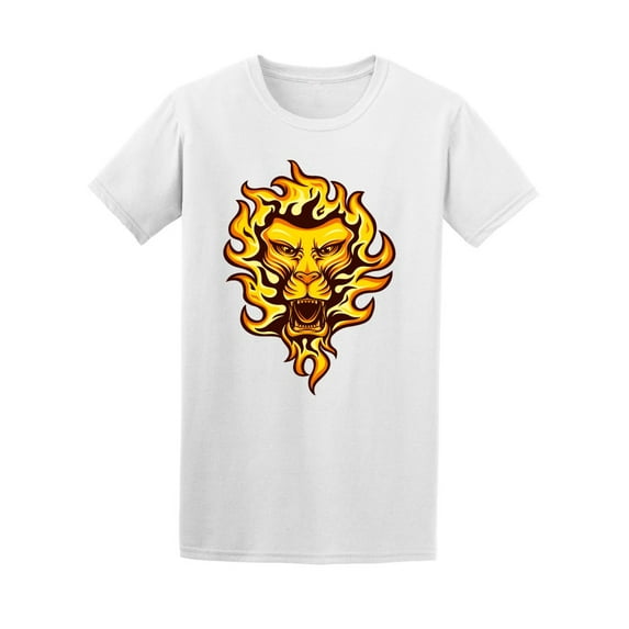 Lion With Fire Hair T-Shirt Men -Image by Shutterstock, Male XX-Large