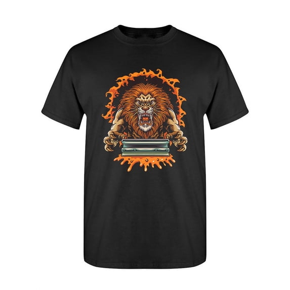 Lion With Squeegee T-Shirt Men -Image by Shutterstock, Male Small