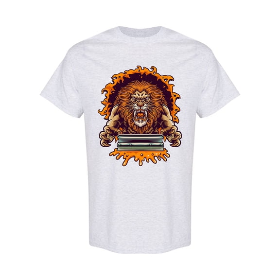 Lion With Squeegee T-Shirt Men -Image by Shutterstock, Male x-Large