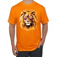 thumbnail image 1 of Lion With Sunglasses Animal Lover Men's Graphic T-Shirt, Orange, 3XL, 1 of 3